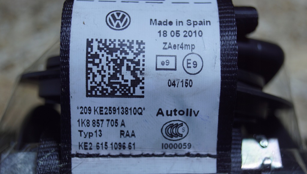 фото №9, Pas безпеки лівий перед vw scirocco 1k8857705a