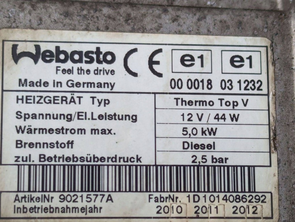 фото №10, Обігрівач стояночний webasto volkswagen touran facelift 2010 1k0815065aq