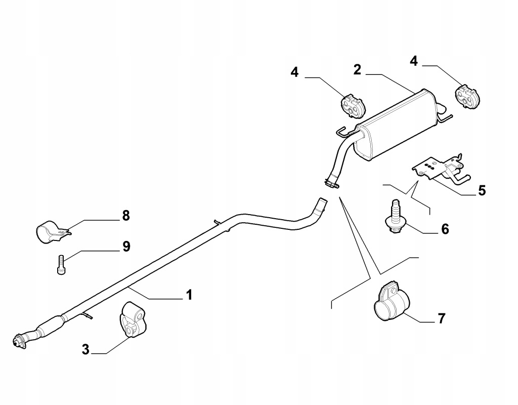 Fiat 500l 2012-2022 1.3 гаситель передний 51962965 52095639 52087736 Оригинал