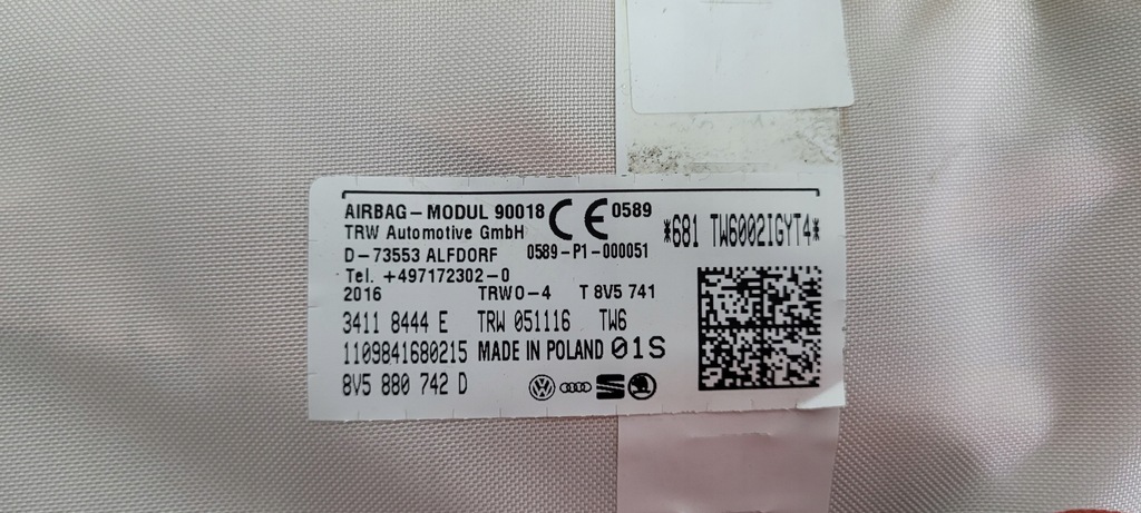 фото №6, A3 8v lift s3 шторка безпеки повітряна подушка безпеки права sedan 8v5880742d