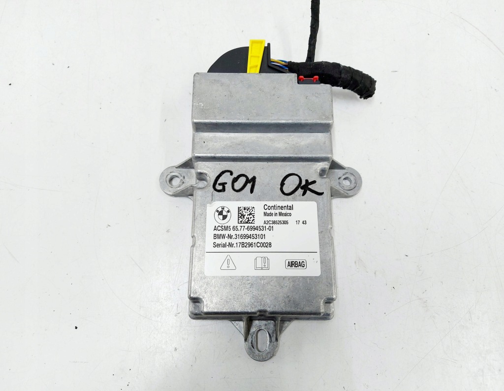 фото №1, Bmw x3 g01 x4 g02 17r. модуль датчик подушек подушка безопасности оригинал 6994531