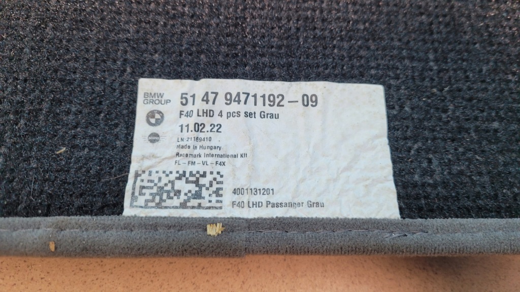 фото №9, Bmw 2' f44 gran coupe 22r коврики велюровые комплект 9471192