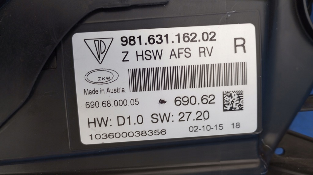 фото №12, Лампа правий перед ідеальний стан тонована porsche 981 boxster cayman gt4 98163116202