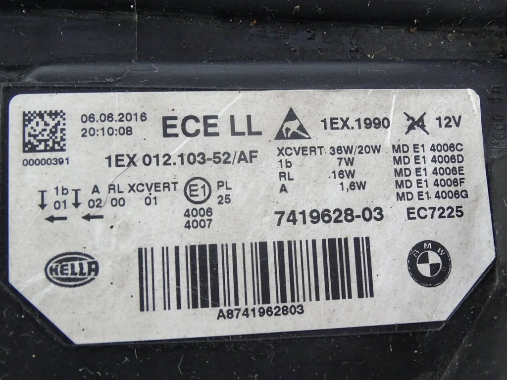 фото №8, Лампа bmw 3 f30 f31 7419628-03