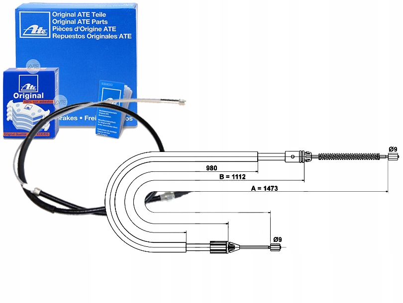 Купить Тяга трос тормоза ручного ate 432725b 19874776