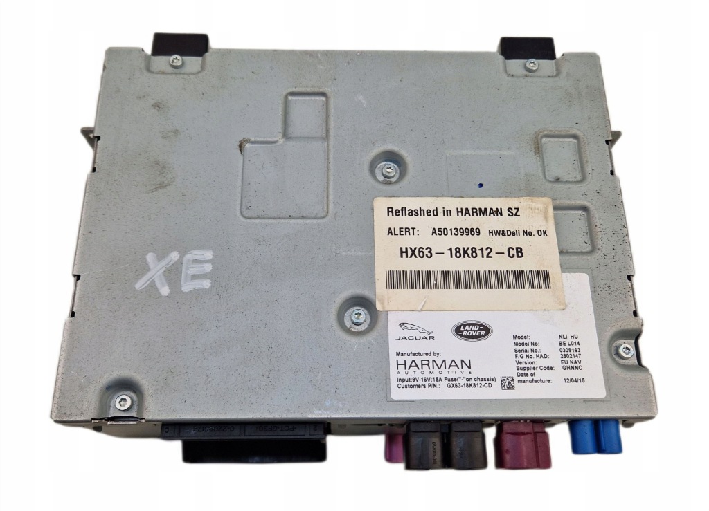 фото №1, Jaguar xe 2017 панель / радиопроигрыватель cd/dvd/gps hx6318k812cb