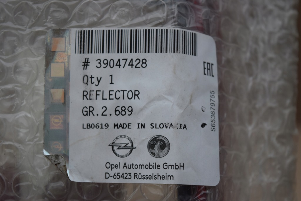 фото №7, Astra k v hb лампа відбивач бампера задня лівий