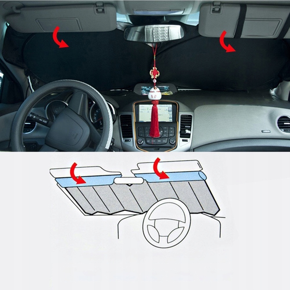 Серебристая накладка солнцезащитная на передняя стекло автомобиля uv Доставка