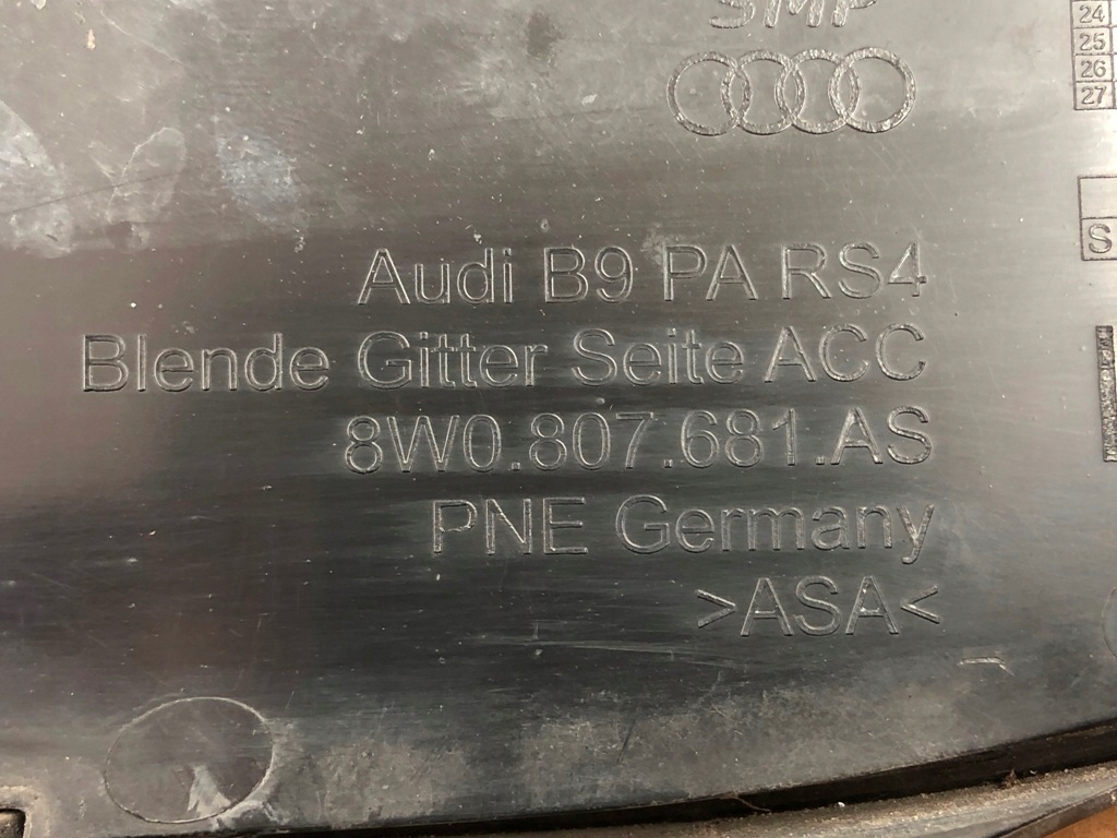 фото №9, Решітка ліва бампера передній 8w0807681as audi rs5 rs4 sportback lci 21-