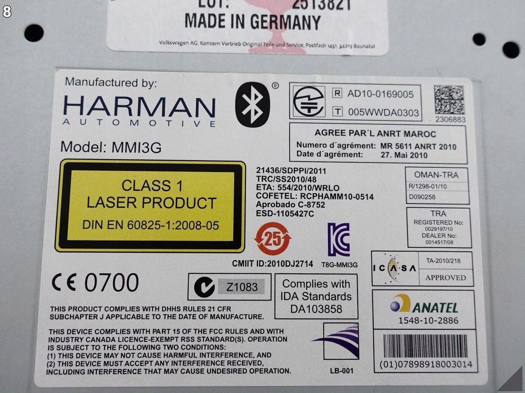 фото №9, Audi a8 s8 4h0 d4 lift 13-17 навигация считыватель sd mmi3g harman 4h0035666p