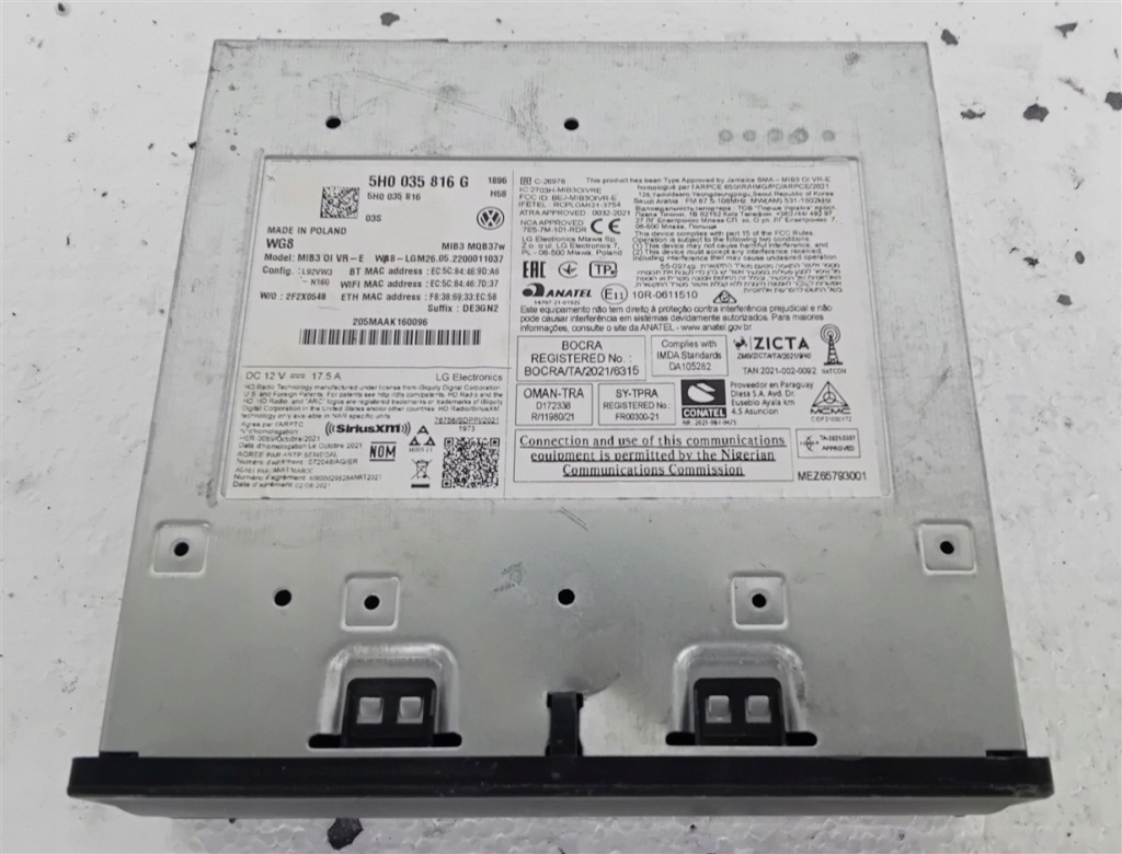 фото №8, Считыватель навигации мультимедиа mib3 mqb37 vw golf viii 8 5h0035816g