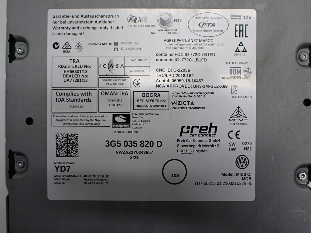 фото №9, Радио навигация navi заводская europa 5g6919605b 3g5035820d vw t-cross 21r