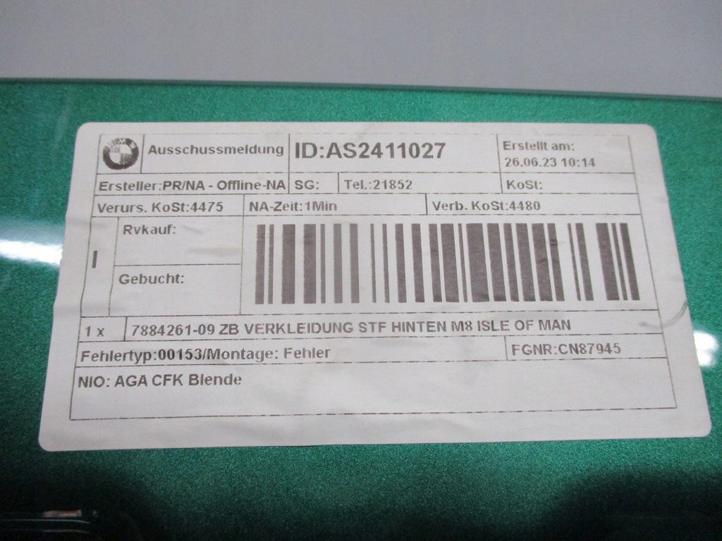 фото №9, Бампер bmw f91 m8 m-power 23r pod 6 pdc задня задній