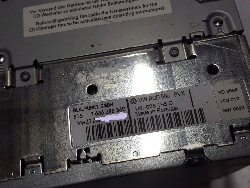 Vw jetta v 05-10r golf 5 радіо cd радіопрогравач 1k0035195d в Україні