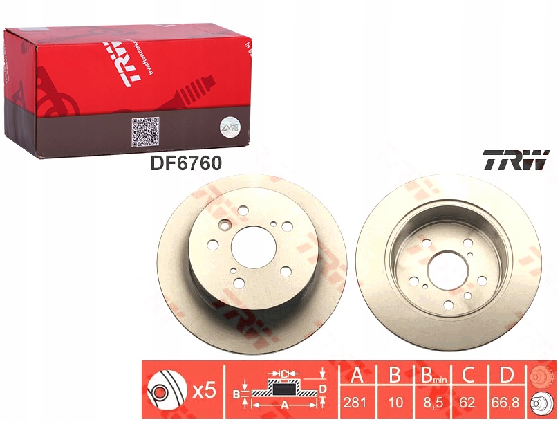 фото №1, Гальмівні диски гальмівні 2szt. задня lexus es toyota avalon camry 2.5 2.5h 3.5