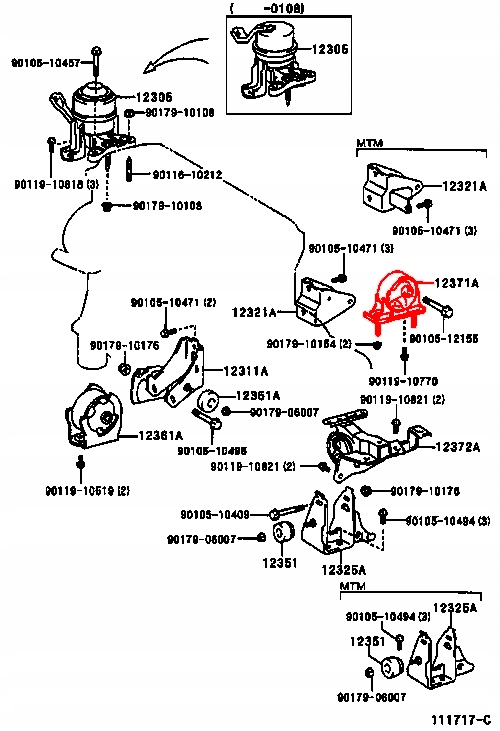 фото №12, Подушка двигуна задня toyota rav4 aca2 2000.08-2005.11 eu | tm-065 febest