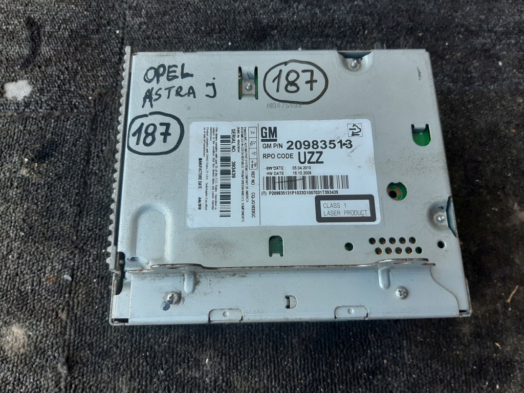 фото №1, Радіо cd 20983513 opel astra j iv