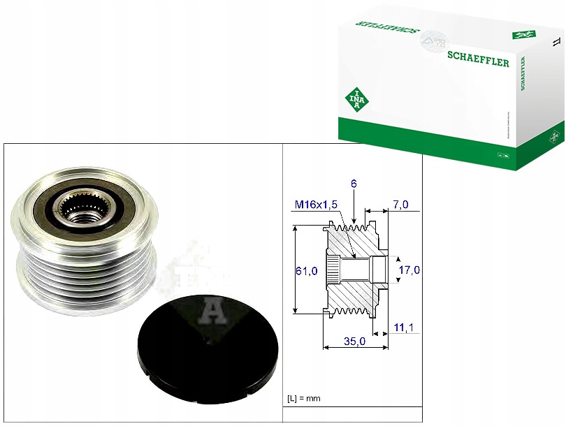 Генератор - зчеплення односторонній schaeffler ina 535 0022 10 Оригінал