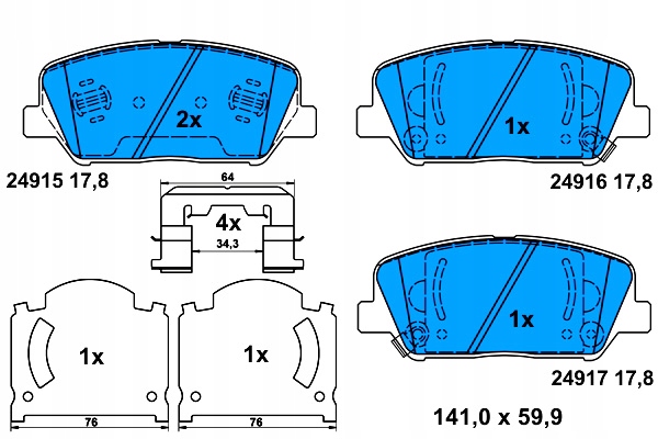 фото №1, Ate тормозные колодки тормозные перед hyundai genesis i30 veloster kia ceed