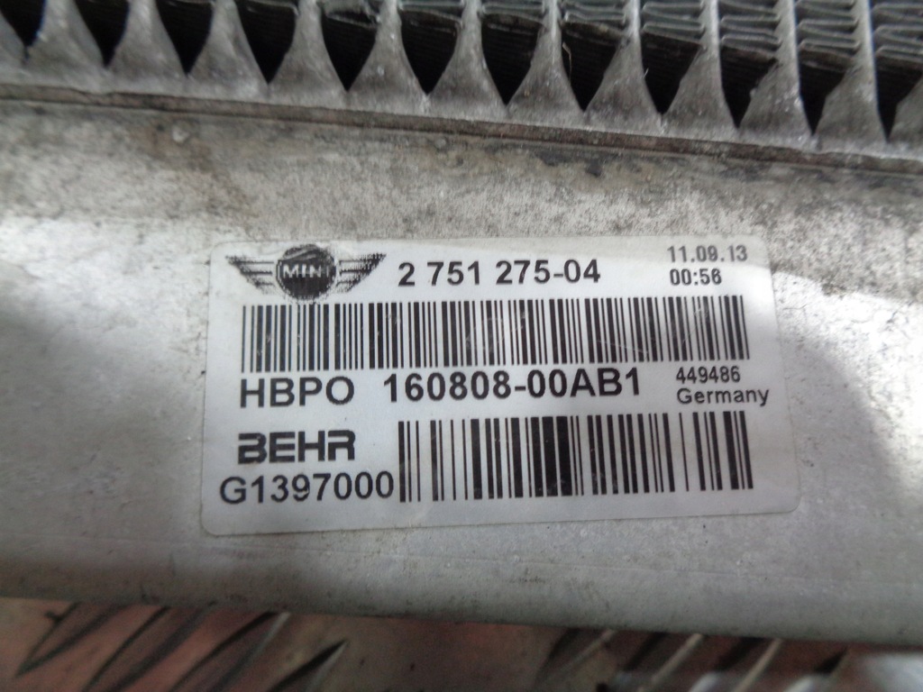 фото №3, Mini cooper r56 1.6 дизель радиатор wody