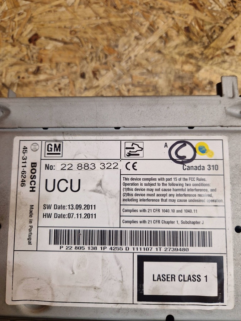 фото №2, Chevrolet orlando 2012 панель / радиопроигрыватель cd/dvd/gps