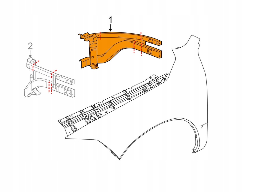 фото №1, Кронштейн крила dodge ram 09- 68095932af праве