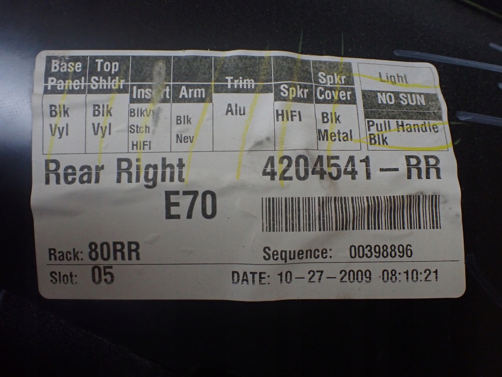 фото №13, Обшивка дверь правый задняя вместе с динамиками bmw x5 e70 6008