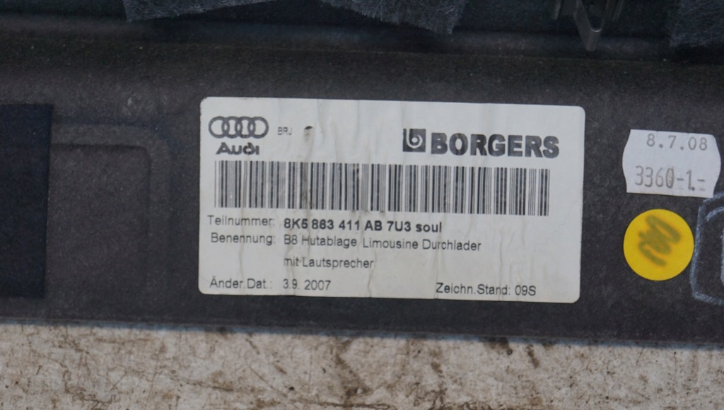 фото №14, Полка багажника audi a4 b8 sedan bang & olufsen