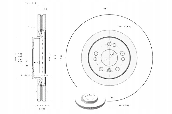 фото №13, Brembo гальмівні диски kpl перед mercedes w164 x164 w251