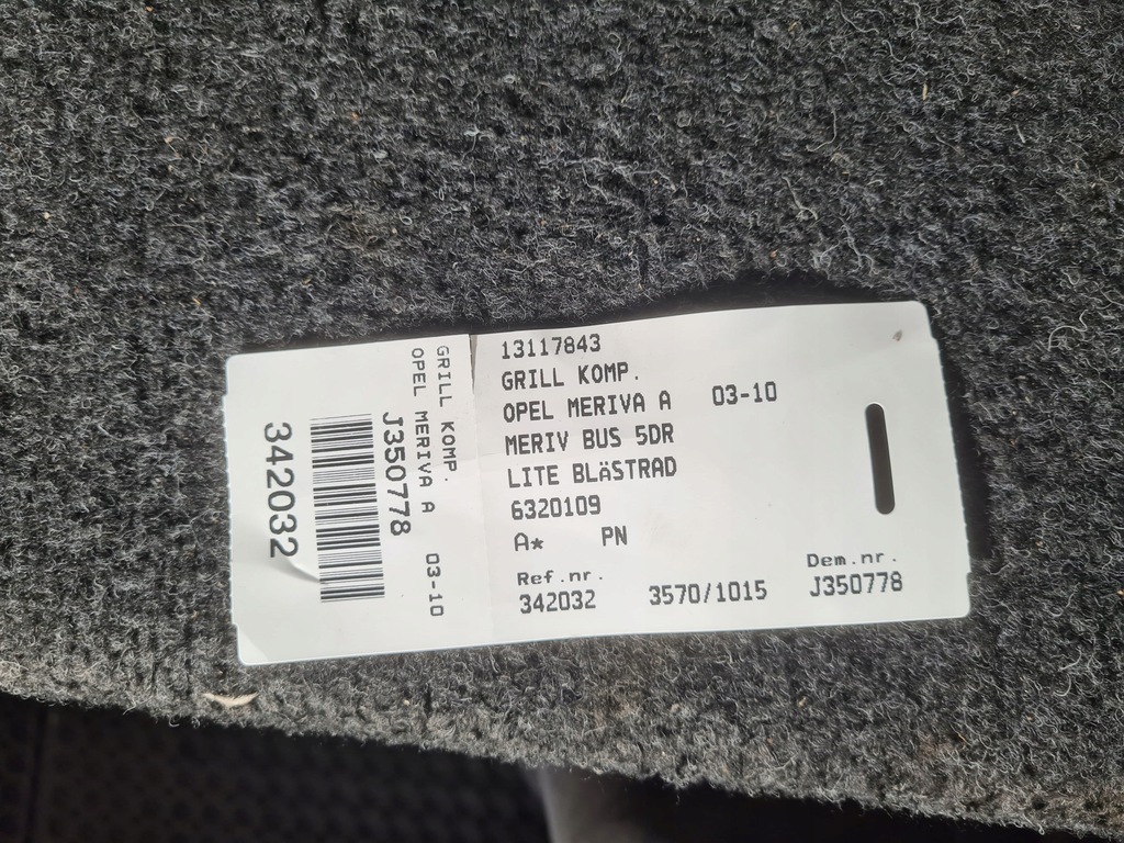 фото №5, Решётка радиатора решётка радиатора 13117843 opel meriva a 04r