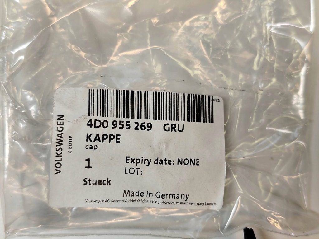 фото №10, Audi a8 d2 левая заглушка омывателя фары бампера 4d0955269 nowa