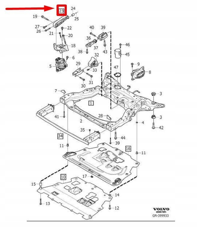 фото №9, Передня prawostronna підпора двигуна volvo xc60 mk2 оригінальний 31460677