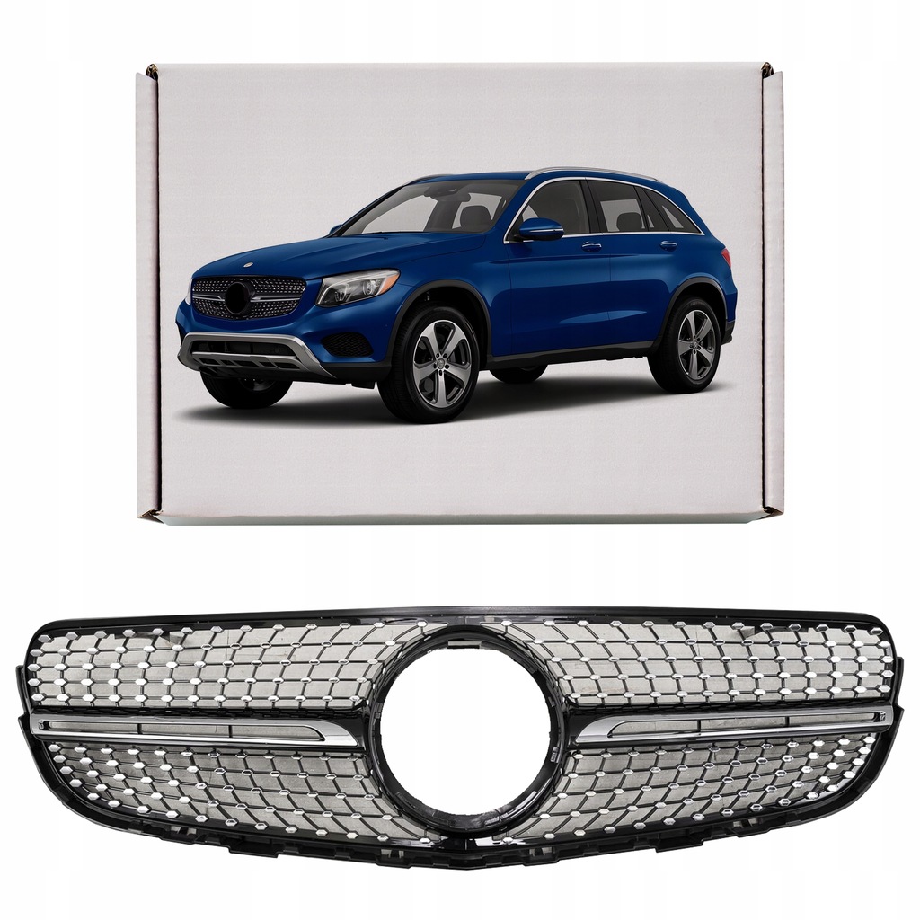 фото №1, Mercedes glc x253 2015-2019 решётка радиатора diamond чёрный