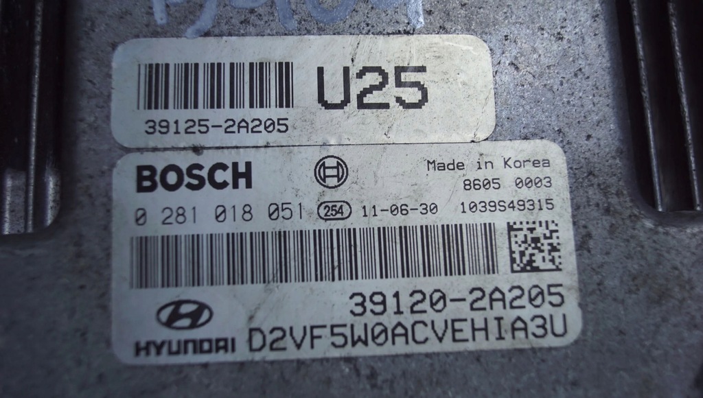 фото №9, Блок управления двигателя hyundai i40 1.7 crdi 39120-2a205