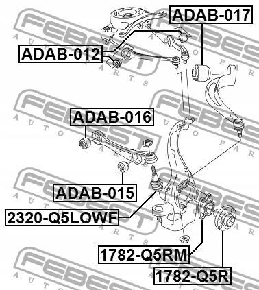 фото №13, Втулка важеля верхнього перед febest adab-012