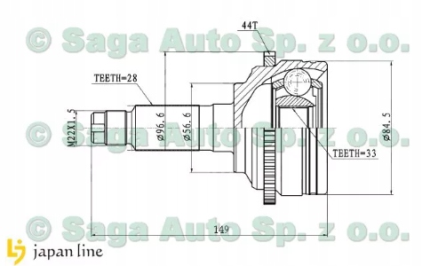 фото №1, Шарнір зовнішній mazda 6 gg gy 02-05 2.0 дизель