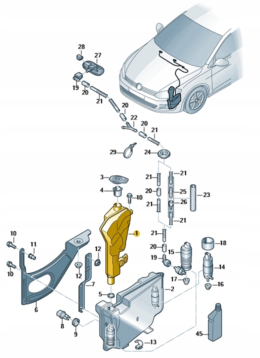 фото №1, Бак жидкость омывателя vw golf t-roc góra aso