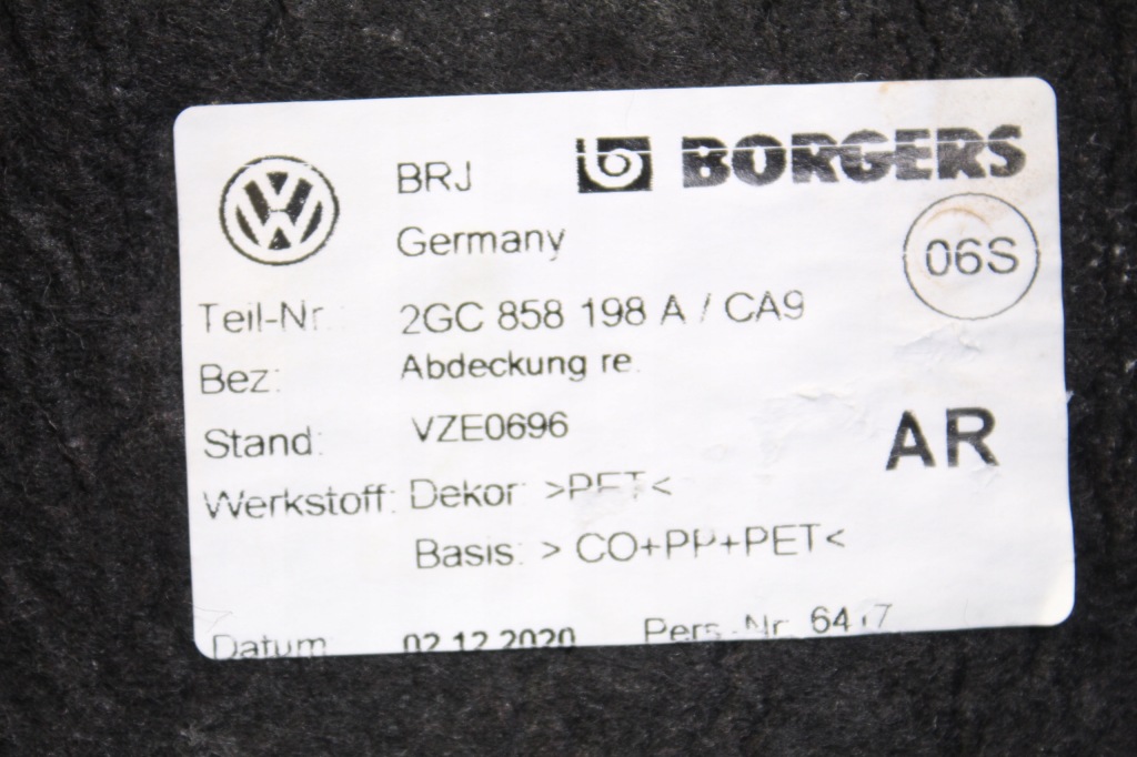 фото №6, Vw t-roc cabrio обшивка багажника правый 2021r