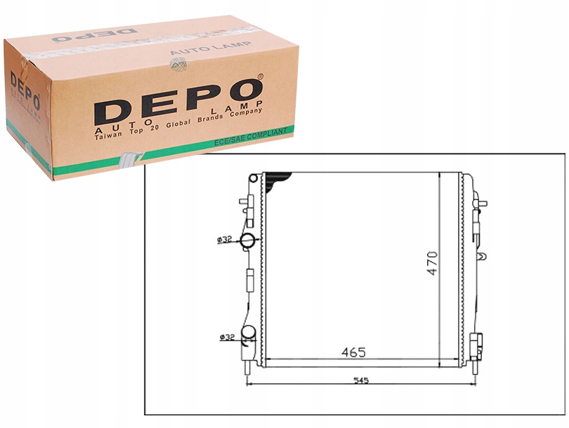 Радиатор воды renault kangoo - 03/98-04 Оригинал