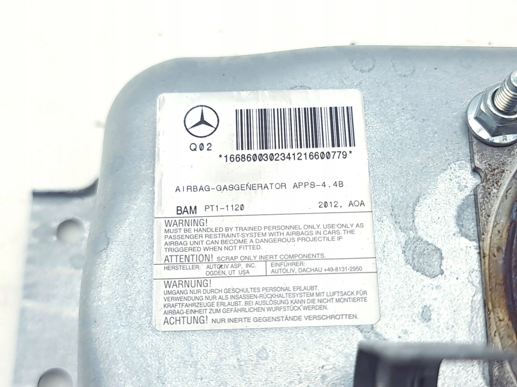 Mercedes-benz ml w166 2012 подушка воздушная пассажира 16686003024 Киев