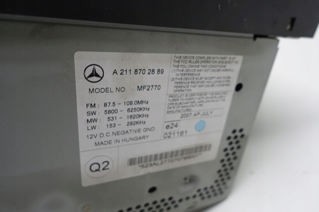 фото №5, Mercedes w211 радіо mf2770 2118702889