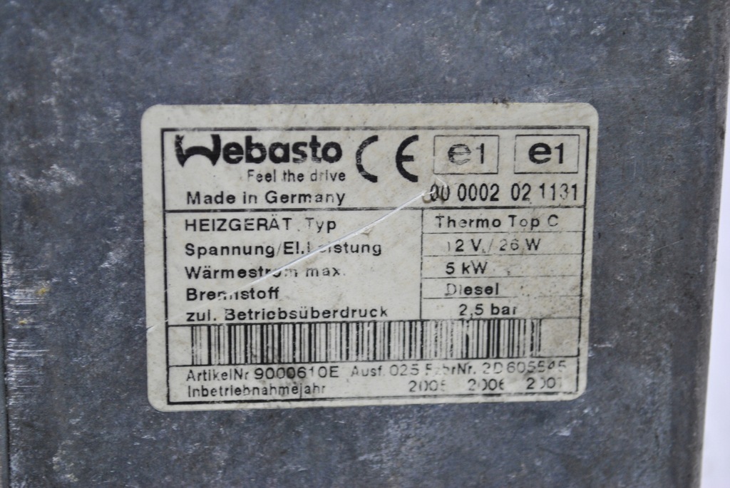 фото №9, Webasto обігрівач стояночний mazda 6 rf5c209ao