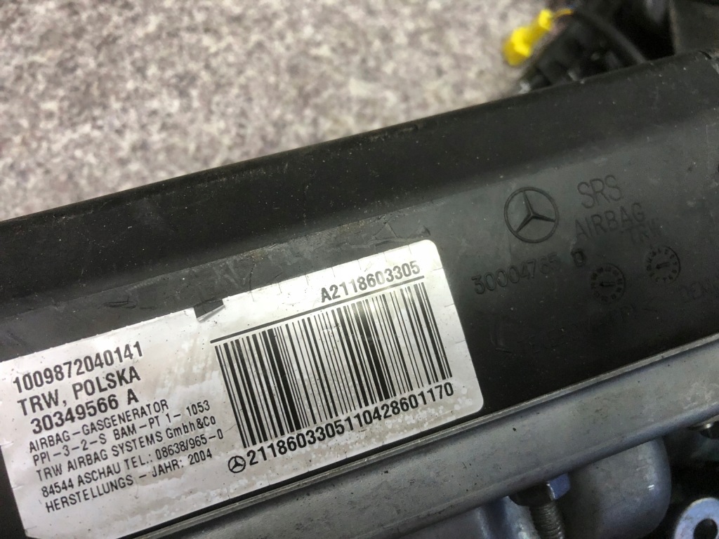 фото №7, W211 подушка водія пасажира ремені модуль подушка безпеки чорний