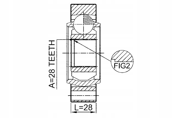 фото №2, Шарнір піввісь внутрішній задній ssang yong rexton 2001-2013 febest