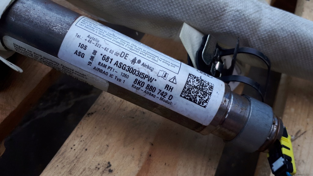 фото №9, A4 b8 s4 шторка безпеки ліва перед подушка безпеки 8k0880741d