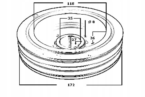 фото №1, Ashika 122-05-500 шків, wał колінчастий