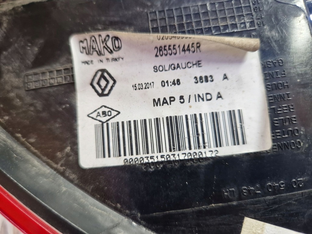 фото №3, Лампа задня ліва renault clio iv kombi 2012r-