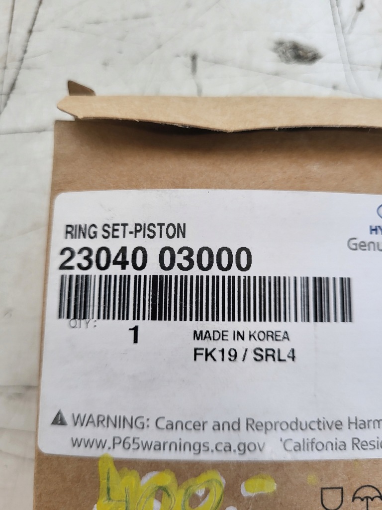 фото №6, Кільця поршневі hyundai i10 i20 picanto iii