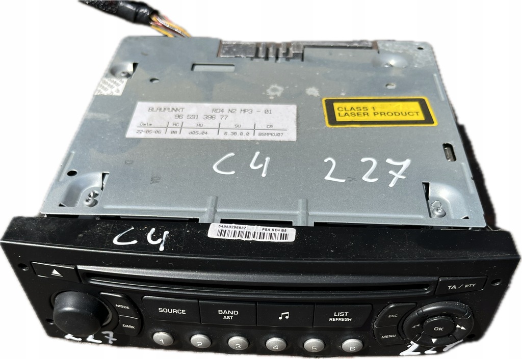 фото №1, Радіо cd 9659139677 citroen c4 i