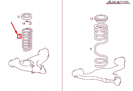 Mercedes-benz e w124 передня пружина гвинтова a1243213004 оригінальна Київ